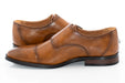 Men's Brown Grain Leather Monk Strap Shoe Sideview