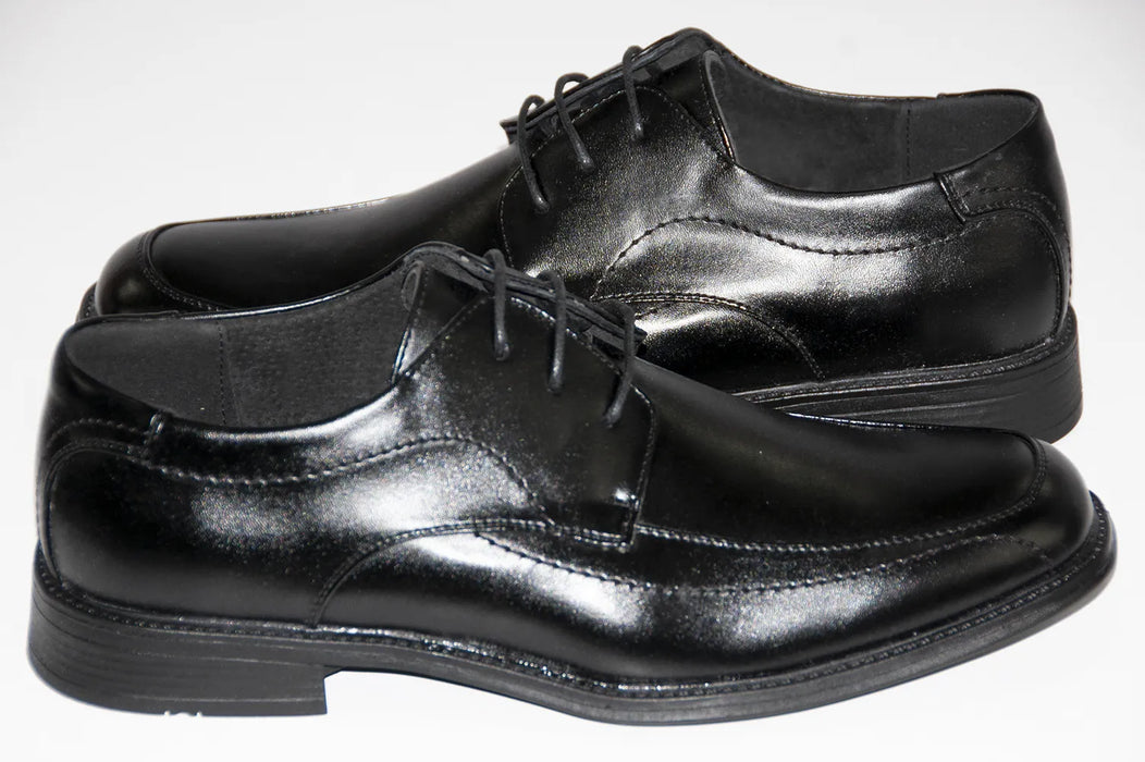Black Square-Toed Lace-Up