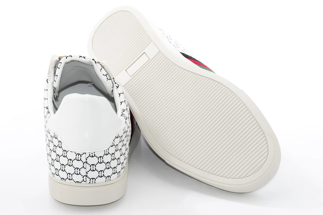White Leather Designer Low-Tops
