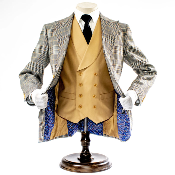 Camel Glen Plaid 3-Piece Tailored-Fit Suit