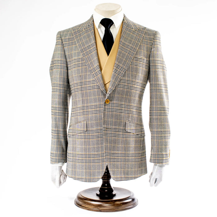 Camel Glen Plaid 3-Piece Tailored-Fit Suit