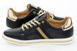 Black And Gold Lace-Up Sneaker Sideview