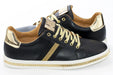 Black And Gold Lace-Up Sneaker Sideview