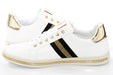 White And Gold Lace-Up Sneaker Sideview