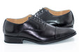 Men's Black Leather Cap-Toe Oxford Dress Shoe
