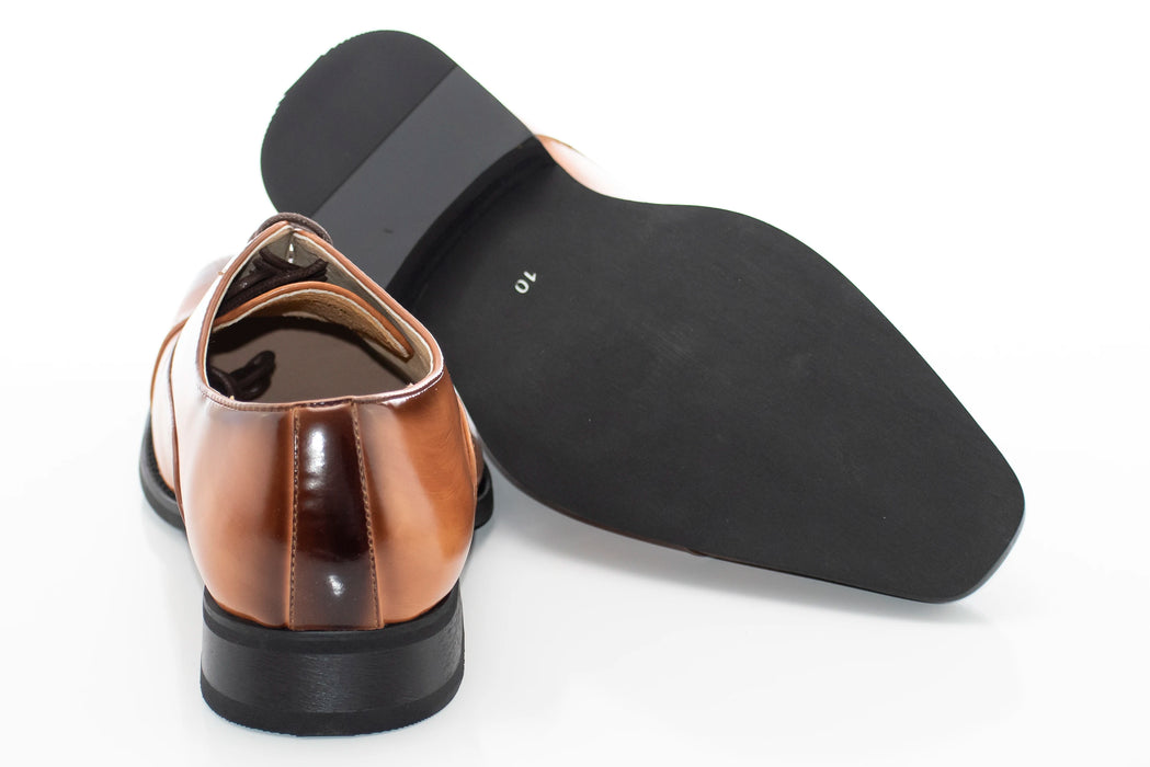 Men's Tan Leather Cap-Toe Oxford Dress Shoe