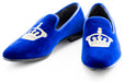 Men's Blue Velvet Crown Corona Dress Loafer