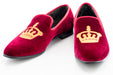 Men's King's Crown Burgundy Velvet Dress Loafer