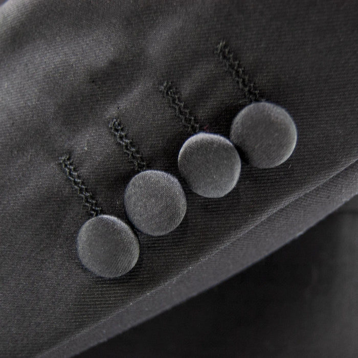 Black Designer Double-Breasted 2-Piece Slim-Fit Wool Tuxedo