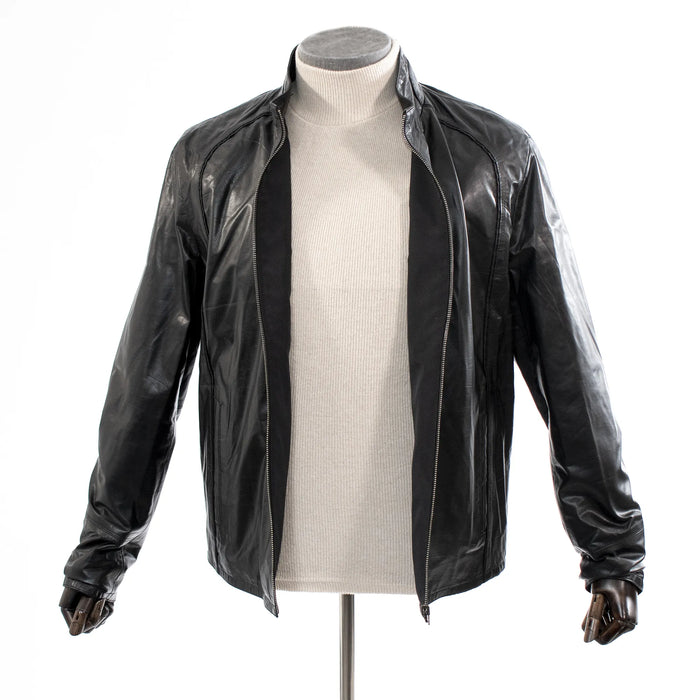 Black Lambskin Reversible Leather Jacket