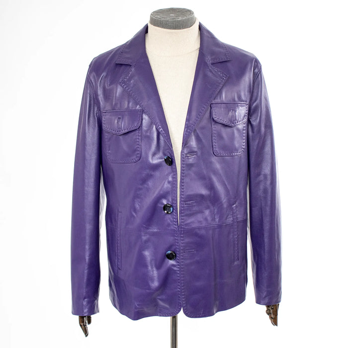 Purple Lambskin Leather Jacket