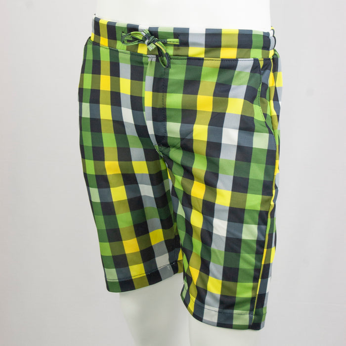Green & Yellow Plaid Shorts