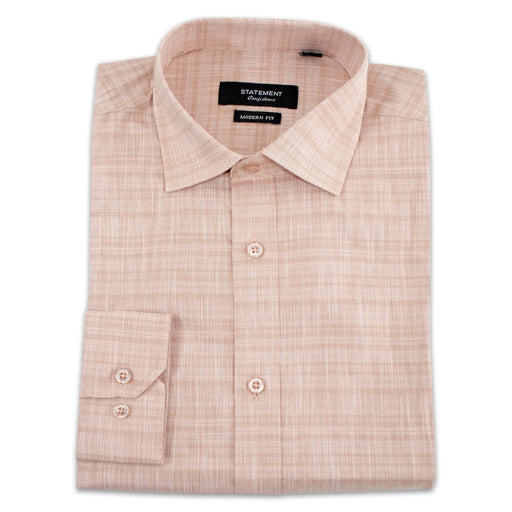 Men's Copper Brown Modern-Fit Dress Shirt