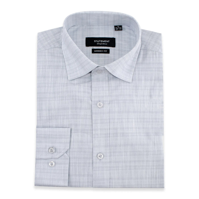Men's Gray Modern-Fit Dress Shirt