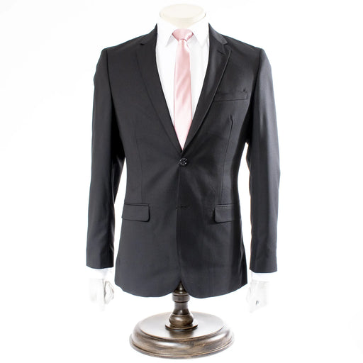 Luther Black 2-Piece Tailored-Fit Suit - Front Button Closure
