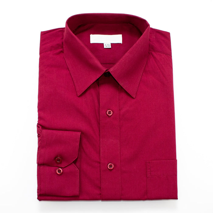 Burgundy Regular-Fit Dress Shirt