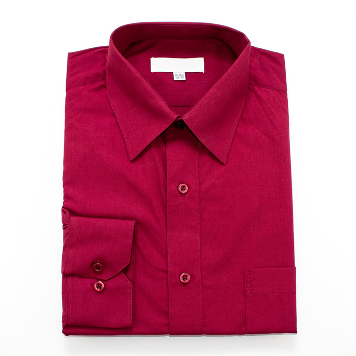 Burgundy Slim-Fit Dress Shirt
