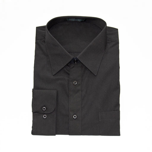 black slim-fit dress shirt