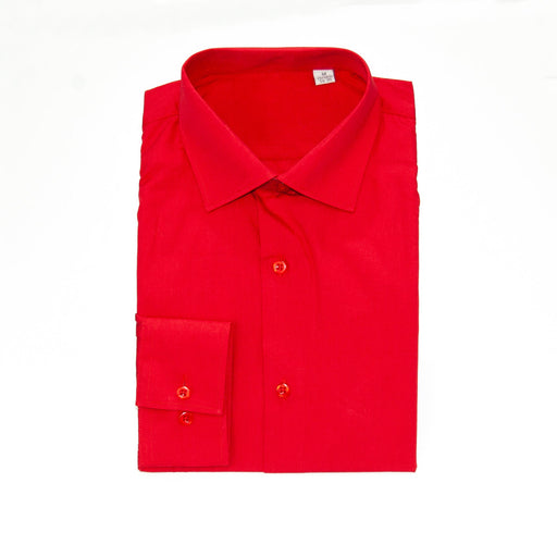 Men's Red Regular Fit Dress Shirt