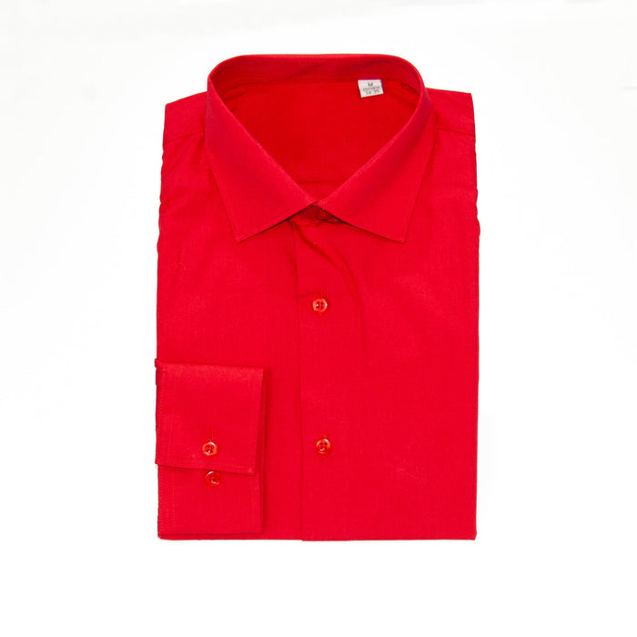 Red Slim-Fit Dress Shirt
