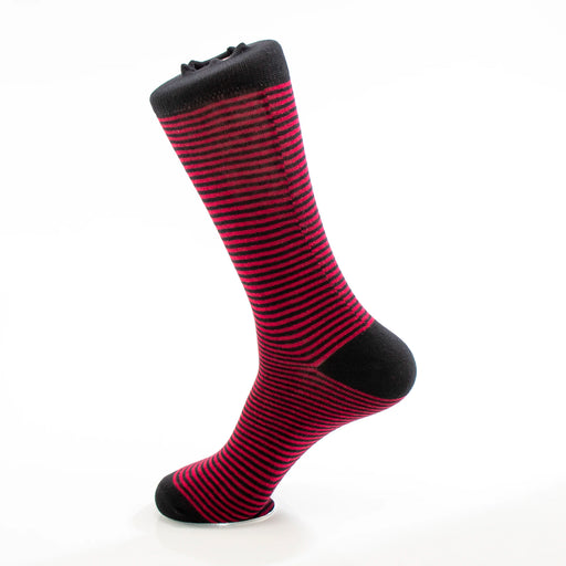 Men's Red And Black Striped Designer Socks