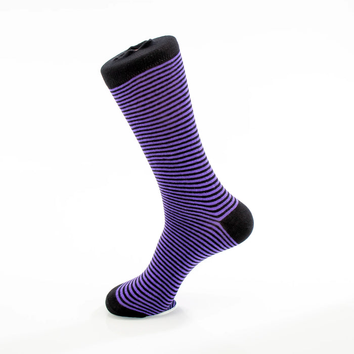 Men's Purple And Black Striped Designer Socks