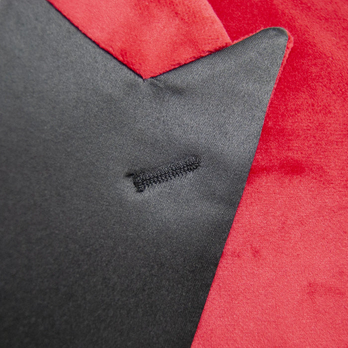 Red Formal Velvet 3-Piece Slim-Fit Tuxedo