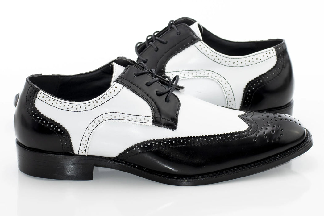 Black And White Wingtip Oxford Dress Shoes