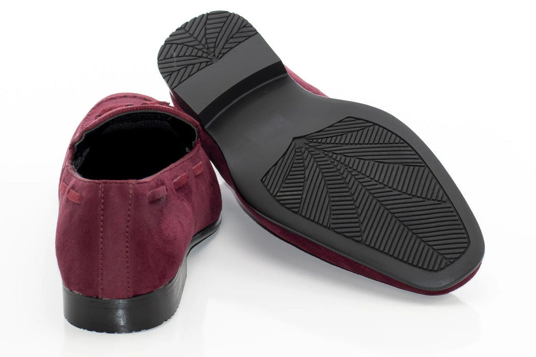 Burgundy Ultrasuede Loafer With Matching Tassels