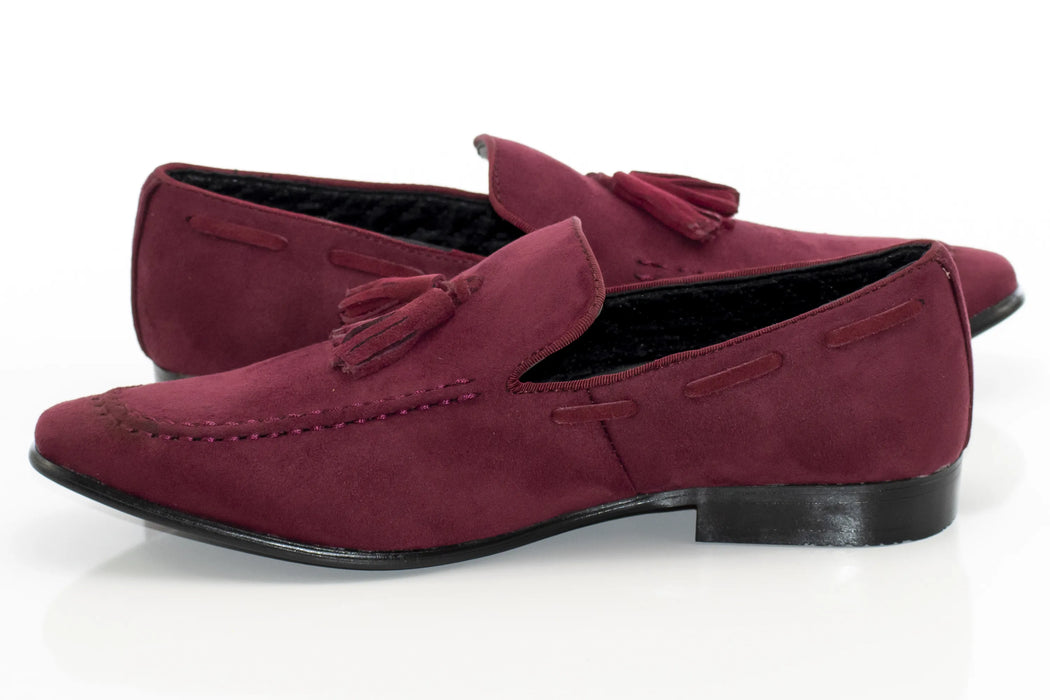 Burgundy Ultrasuede Loafer With Matching Tassels