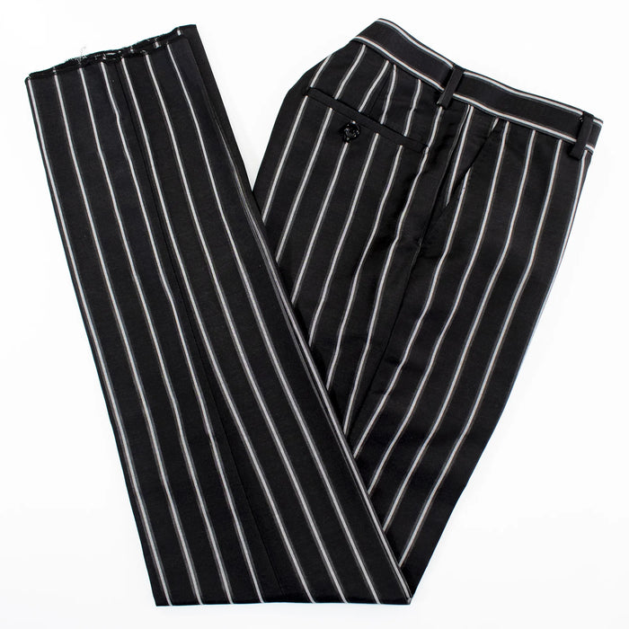 Black Sandwich Striped 3-Piece Modern-Fit Suit