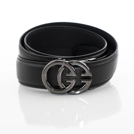 Men's Gunmetal And Black GG Emblem Belt Buckle