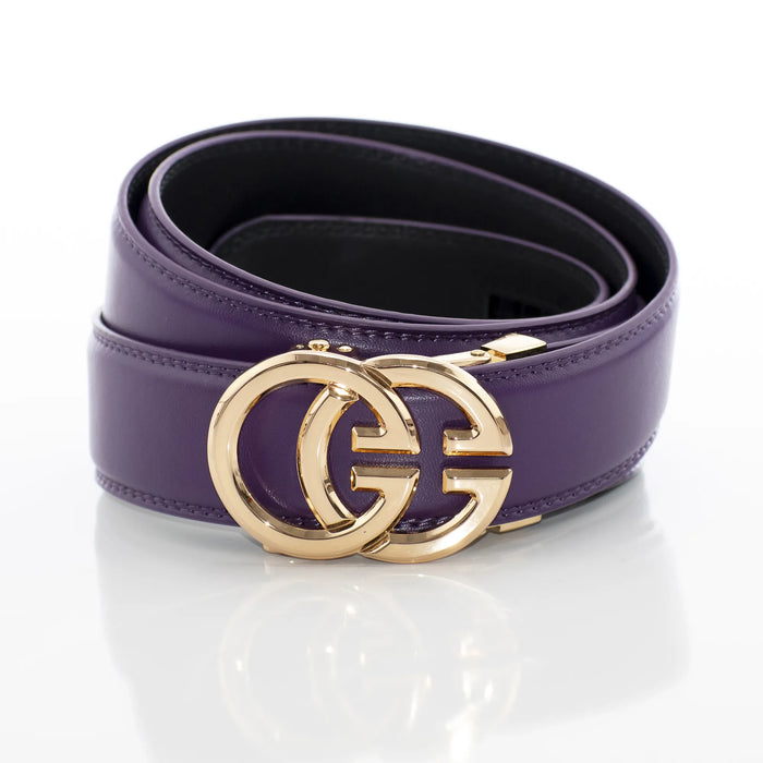 Men's Purple And Gold GG Emblem Belt Buckle
