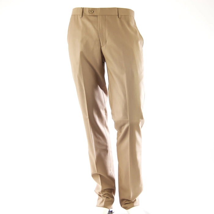 Solid Camel Euro Slim-Fit Pants