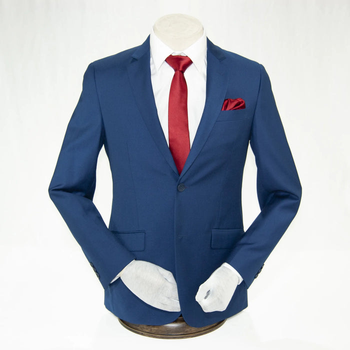 French Blue Premium 2-Piece European Big & Tall Suit
