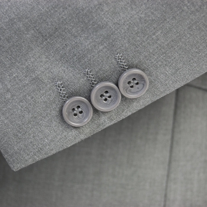 Solid Gray Premium 2-Piece European Big & Tall Suit