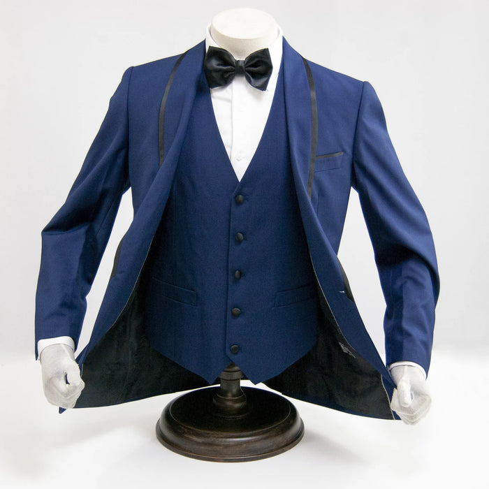 Sapphire and Black Trim 3-Piece Tailored-Fit Tuxedo