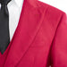 Men's Red Slim-Fit 3-Piece Suit With Peak Lapels