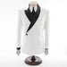 White Faded Floral 2-Piece Men's Tuxedo - Front Button Closure, Side Strap