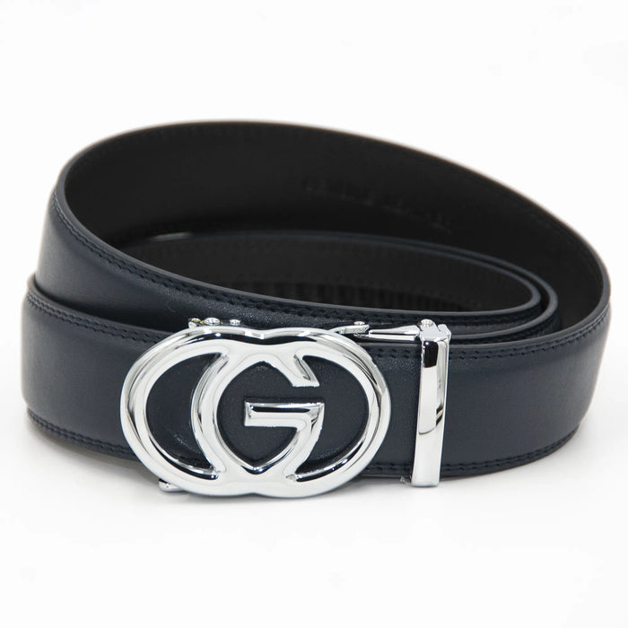 Polished Overlapping G Designer Belt Buckle