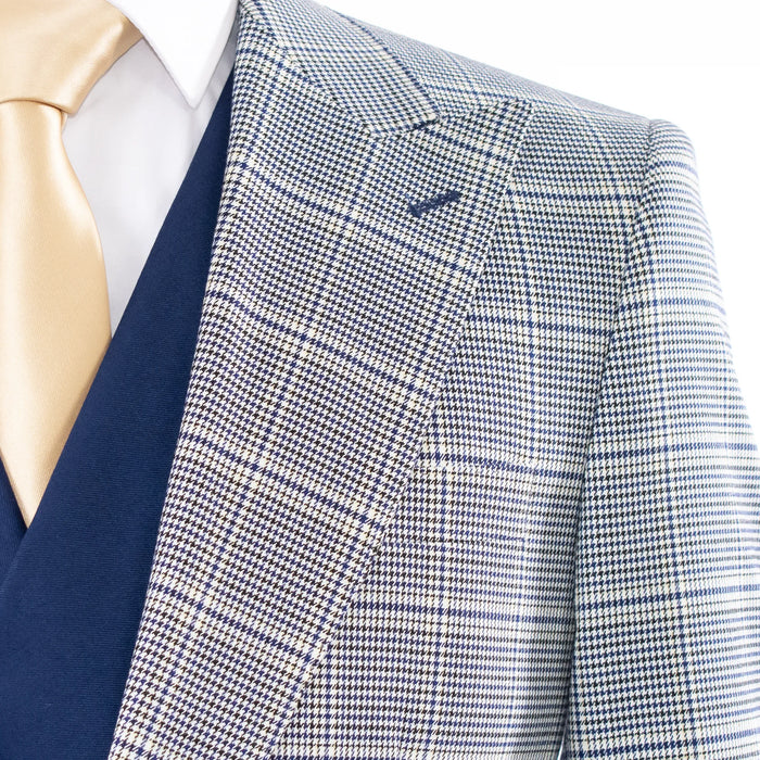 Natural Glen Check 3-Piece Tailored-Fit Suit