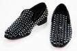 Men's Black And Silver Spiked Rhinestone Dress Loafer