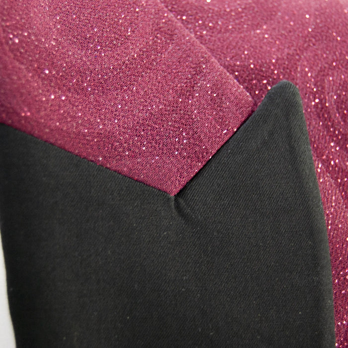 Burgundy Patterned Glitter 3-Piece Slim-Fit Tuxedo