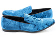 Men's Turquoise Blue Velvet Dress Loafer