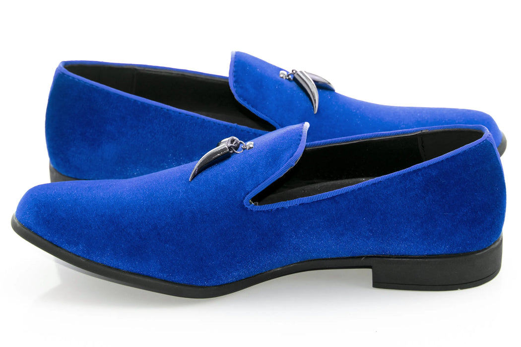 Men's Blue Velvet Slip On Dress Loafer