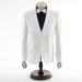 Men's White Damask Floral 3-Piece Tailored-Fit Tuxedo With Peak Lapels And Vest