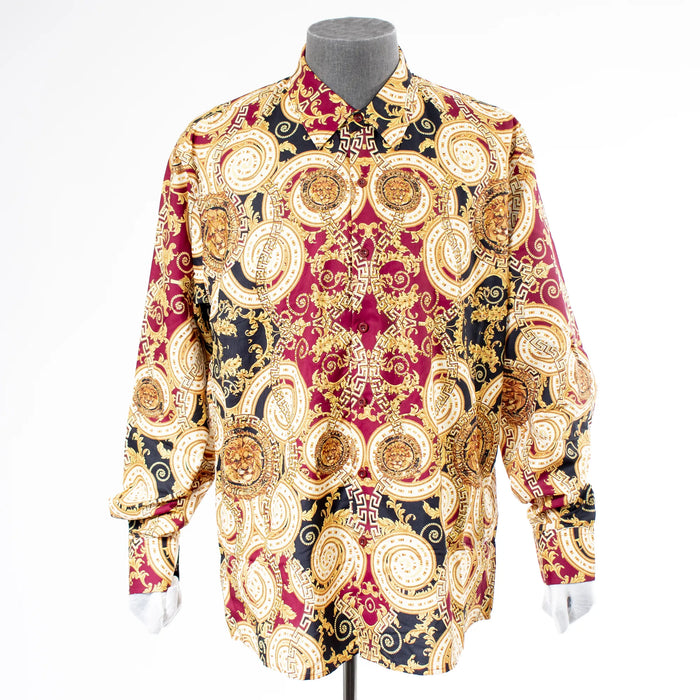 Burgundy Rhinestone Spirals Regular-Fit Dress Shirt