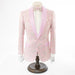 Men's Pink Scroll Motif Slim-Fit Jacket - Front Button Closure