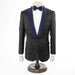 Men's Black And Blue Rhinestone Tuxedo Dinner Jacket