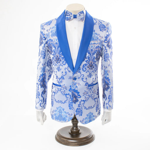 Men's French Blue Floral Embroidered Jacket